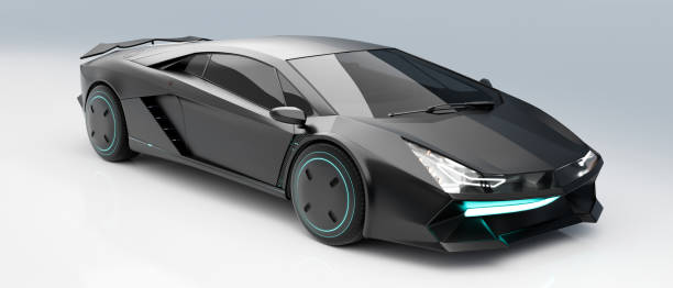 istock Non-existent brand-less generic concept black sport electric car 1331410321