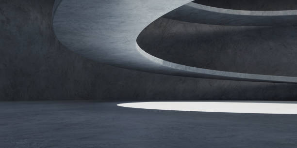 istock 3D concrete wall and floor background with spiral staircase structure 1331410506