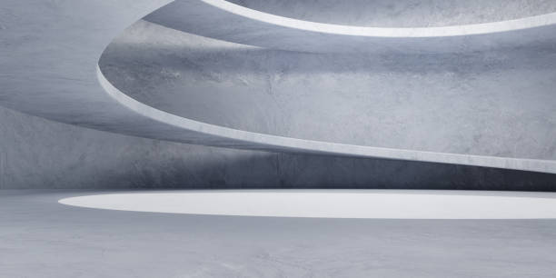 istock 3D concrete wall and floor background with spiral staircase structure 1331411531