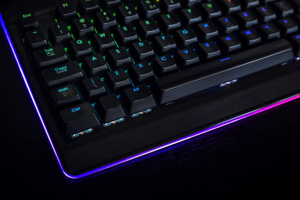 istock RGB backlit gaming keyboard - Green and blue 1331412545