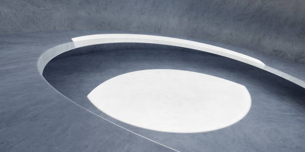 istock 3D concrete wall and floor background with spiral staircase structure 1331412829