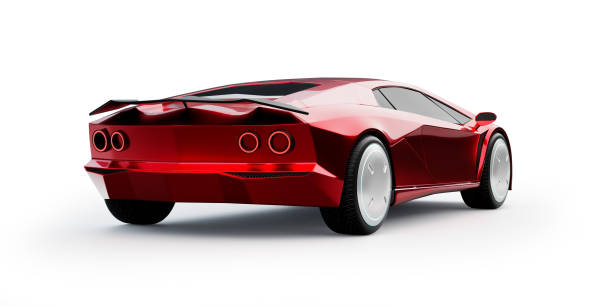 istock Non-existent brand-less generic concept red sport electric car 1331413419