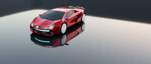 istock Non-existent brand-less generic concept red sport electric car 1331414174