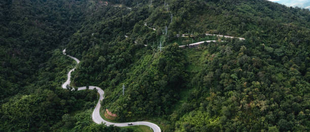 istock mountain road and green trees from above 1331417512