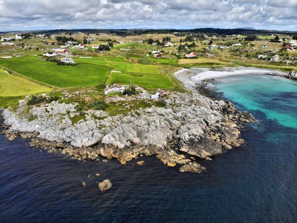 Karmoy island drone view, Norway Norway Karmoy island landscape drone view haugaland photos stock pictures, royalty-free photos & images