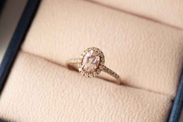 istock Diamond ring in jewelry gift box 1331428097