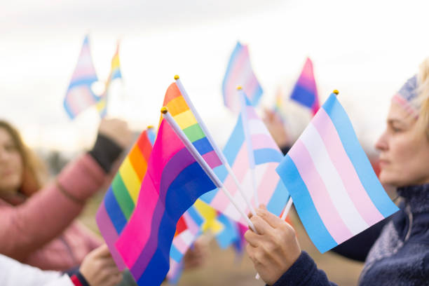 istock People demonstrating on a gender protest 1331430958