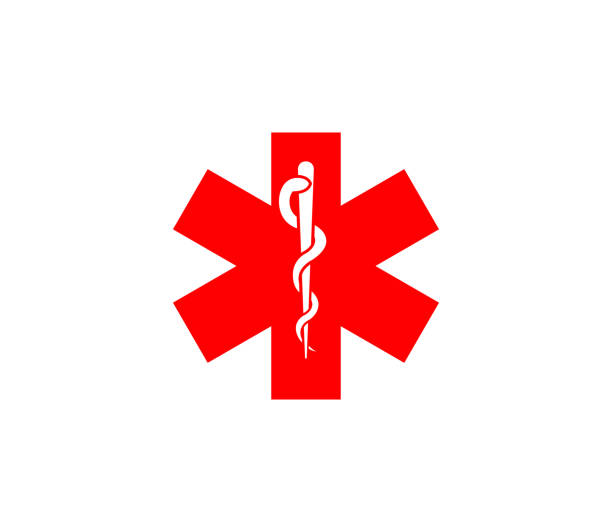 ilustrações, clipart, desenhos animados e ícones de ícone médico de emergência, emergência de alerta médico, ícone plano ems - serviços de emergência