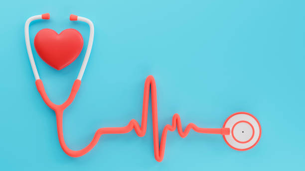 istock Stethoscope in ECG shape with a heart. Copy space. 1331432450