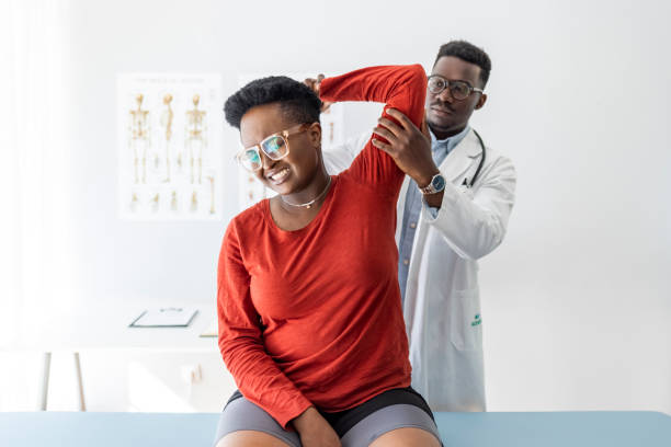 istock Woman having chiropractic back adjustment. 1331432506