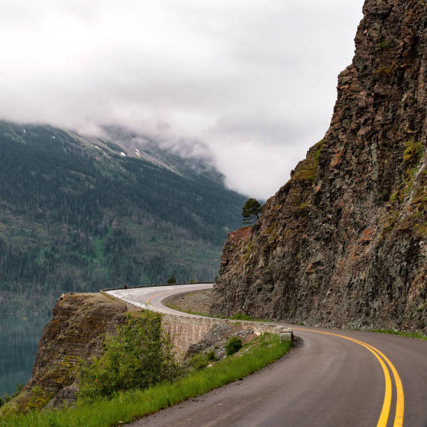 istock Mountain Road at Glacier National Park 1331432516