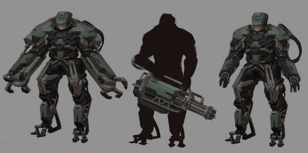 istock concept design imaginative futuristic science fiction robotic character cyber military bio weapon 1331433387