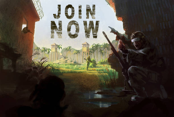 istock digital illustration of military invading motivating action with text join now 1331433415
