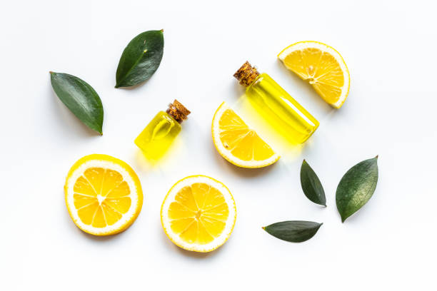 istock Aroma therapy with citrus essential oil. Top view 1331437606