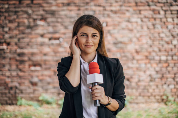 Female TV reporter