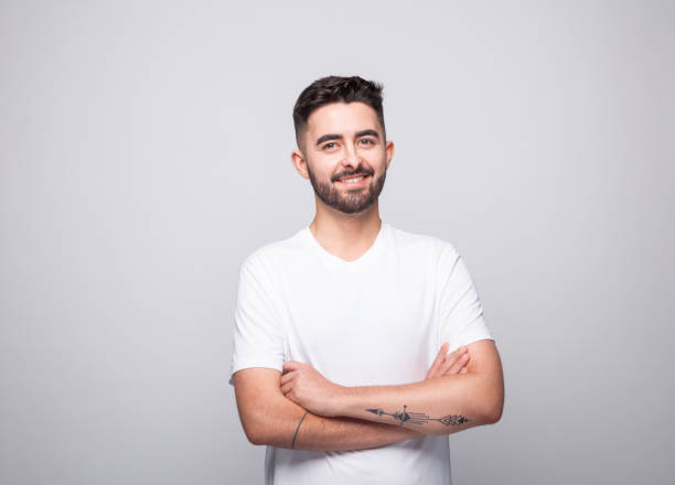 istock Cheerful young man in white t-shirt 1331444927
