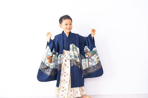 A boy in a Shichigosan costume