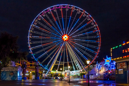 Blumenrad, Ferris wheel in the Prater, amusement park, Prater, Vienna, Austria, Europe