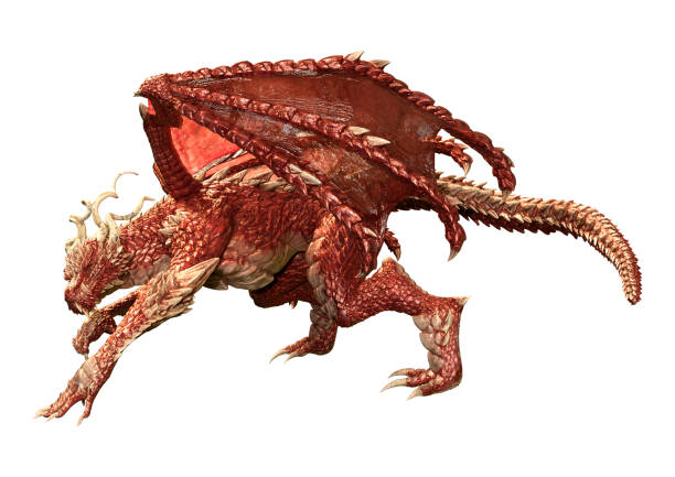 istock 3D illustration fantasy dragon on white 1331452482