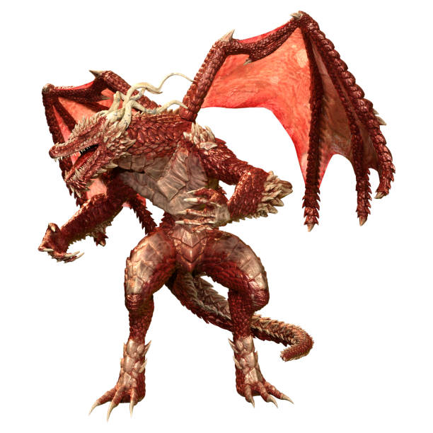 istock 3D illustration fantasy dragon on white 1331452497