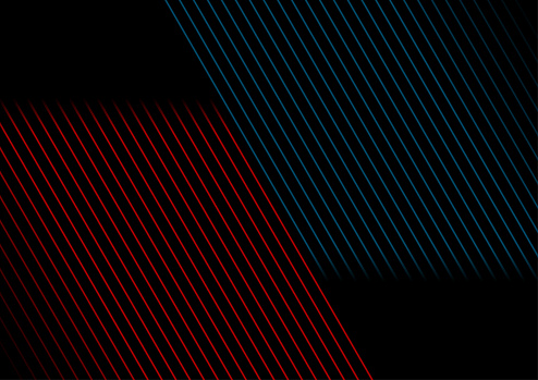 Blue red minimal lines abstract futuristic dark tech background. Vector digital art design