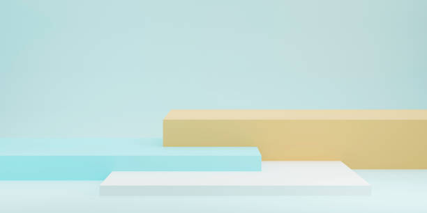 istock The pedestal on rose background with cylindrical stand concept Backdrop standing empty shelves 3D illustration. 1331463032