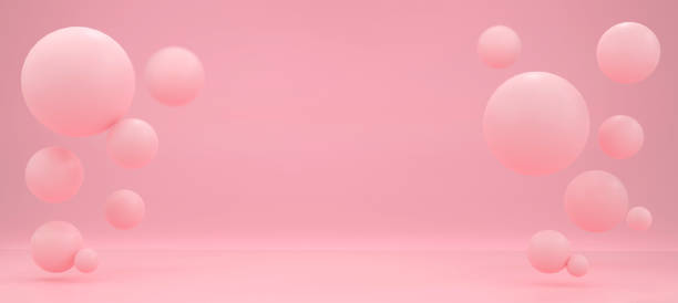 istock The pedestal on rose background with cylindrical stand concept Backdrop standing empty shelves 3D illustration. 1331463993