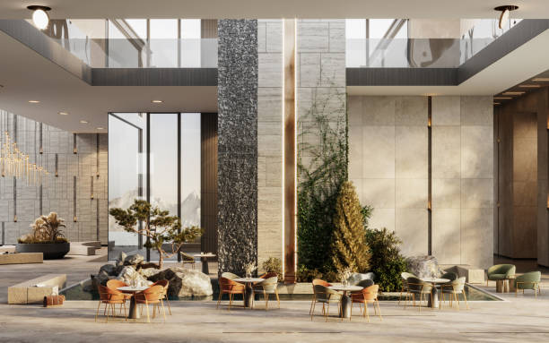 istock Digitally generated image of the luxurious hotel lobby 1331464219