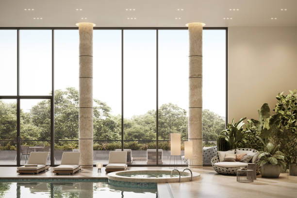 istock 3D render of a luxury hotel swimming pool 1331465692