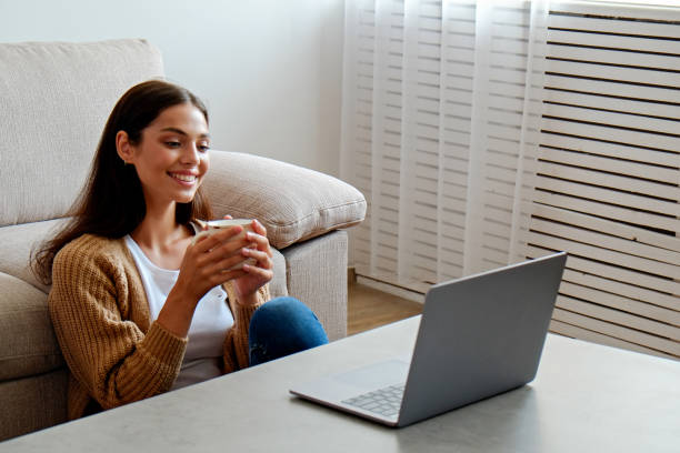 istock Brunette woman working from home. 1331467990