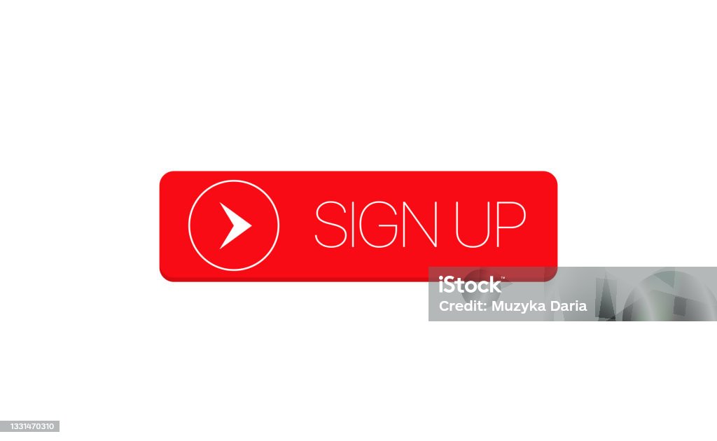 Sin Up Button Sign Up White Button Vector Illustration For Web Stock Illustration ...