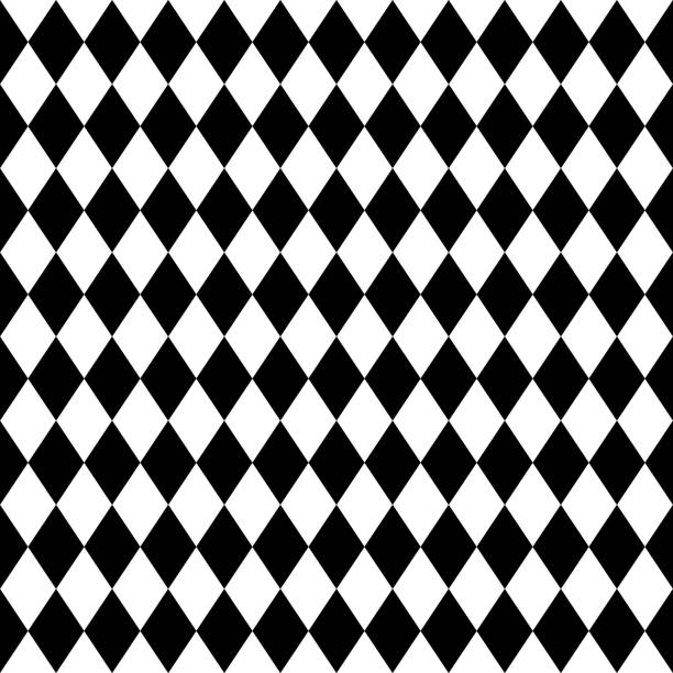 ilustraciones, imágenes clip art, dibujos animados e iconos de stock de rombo blanco y negro patrón vectorial geométrico sin costuras - vector pattern cotton square shape