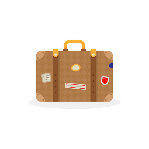 illustrazioni stock, clip art, cartoni animati e icone di tendenza di design vettoriale icona valigia da viaggio. - valigia