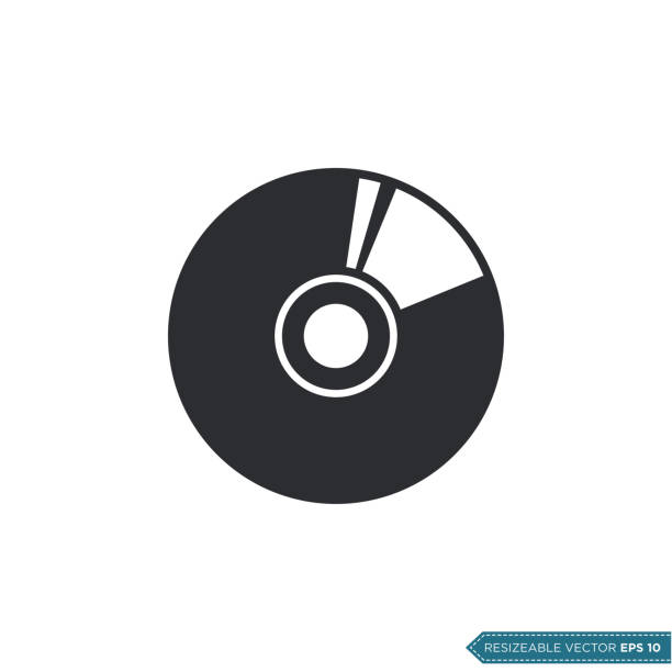 cd, vinyl icon vector template illustration design - dvd stock illustrations