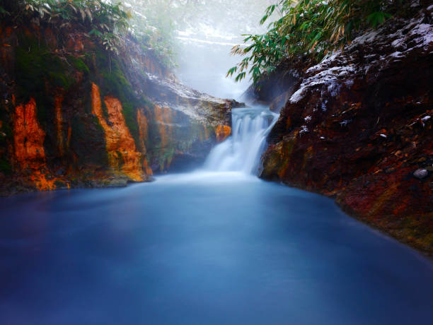 River Oyunuma Natural Footbath, located Noboribetsu, Japan