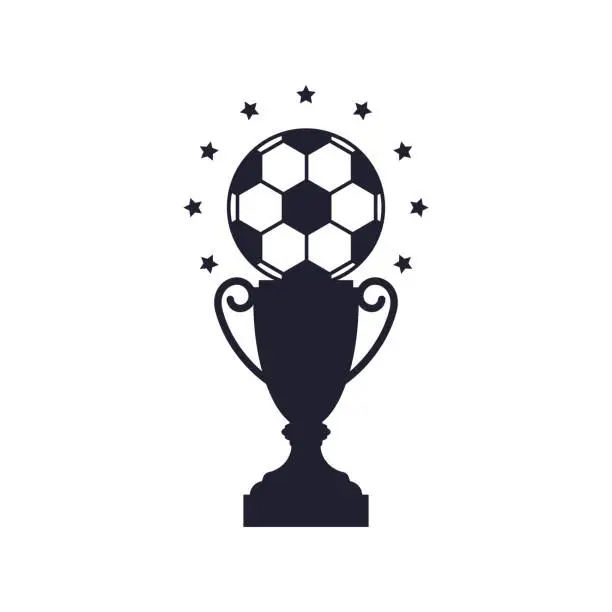 Vector illustration of winner's cup in football.  vector.