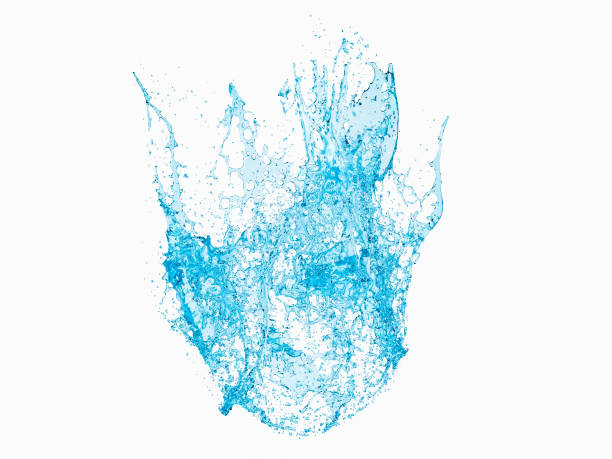 istock Beautiful abstract liquid background with transparent clear blue water splash on white, 3d render illustration design 1331489856