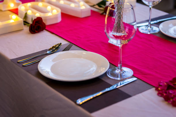 istock Beautiful Birthday Table Setting Decors Fine Dining For Two 1331490999
