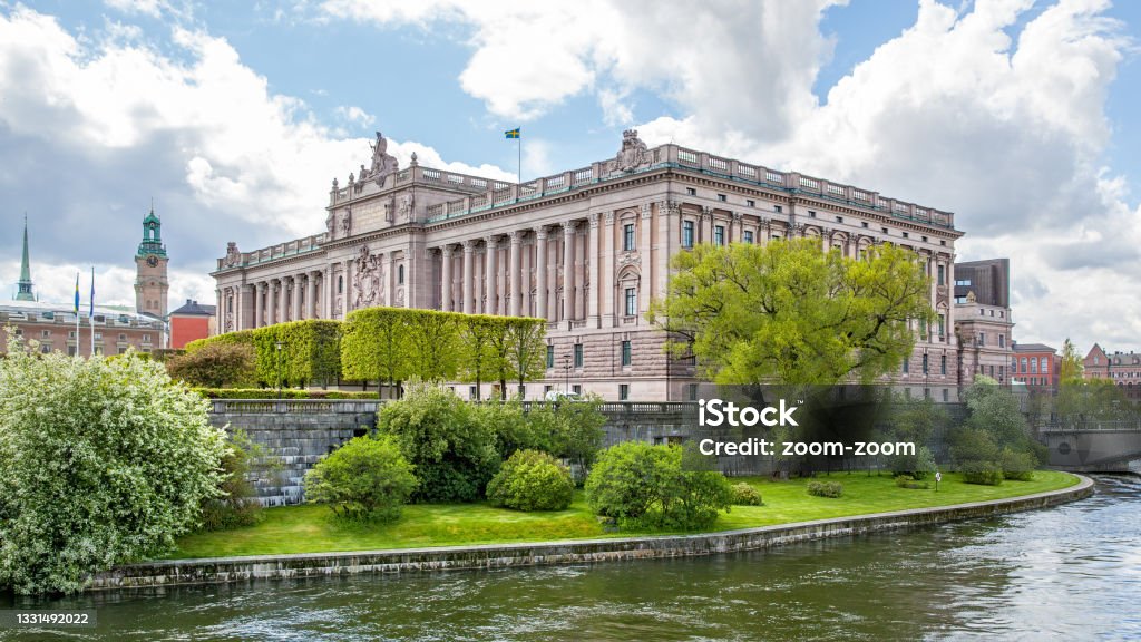 Parliament of Sweden Parliament of Sweden (Sveriges riksdag) in Stockholm Parliament House - Stockholm Stock Photo