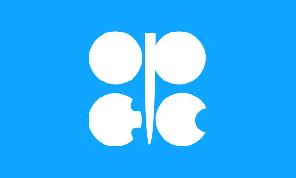 Vector illustration of OPEC flag official colors and proportions, vector