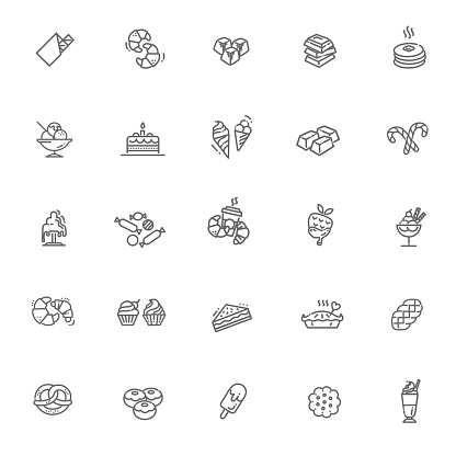Chocolate, dessert and candy. Vector collection