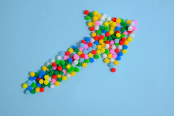 candy show arrow shape concept on white background