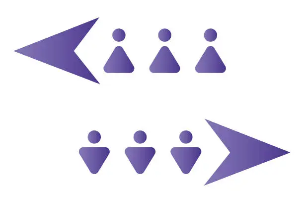 Vector illustration of Vector image of arrows to the left and to the right for the design of applications and sites.