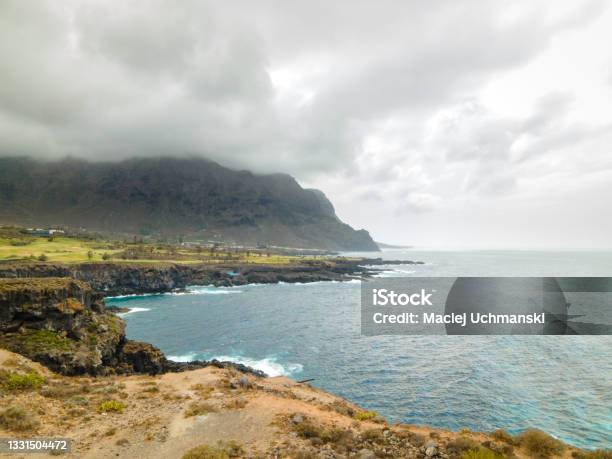 Tenerife Buenavista Del Nte A Town On The Atlantic Ocean Sunny Coast And Golf Course And Banana Plantation Ocean Water Waves Blue Ocean Stock Photo - Download Image Now