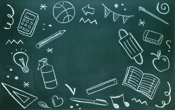 istock Blackboard written with chalk with school supplies, coronavirus protections and copy space 1331507685