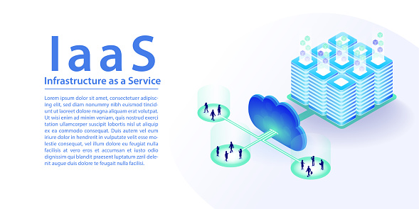 Iaas Iaas Infrastructure As A Service Cloud Computing Concept 3d Isometric ...