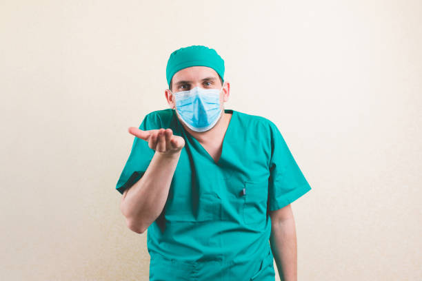 istock Young doctor portrait with with nothing empty hand 1331517005