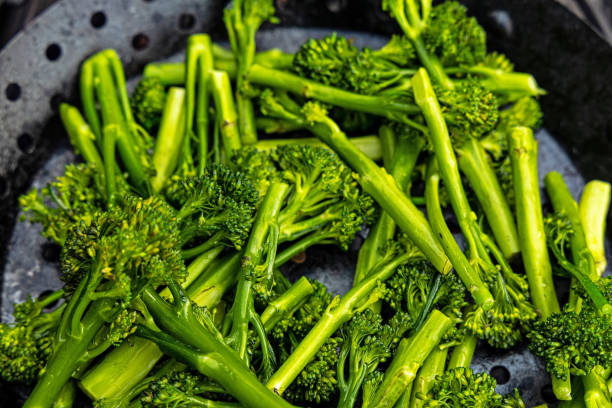 istock fresh Broccolini in a pan on a grill 1331519262