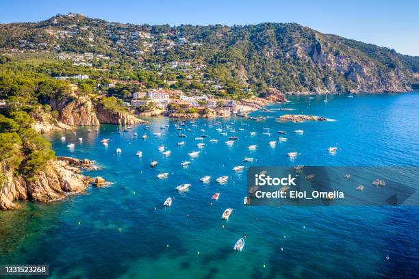 Aerial Photo Of Fornells And Aiguablava Cove In Begur Stock Photo - Download Image Now