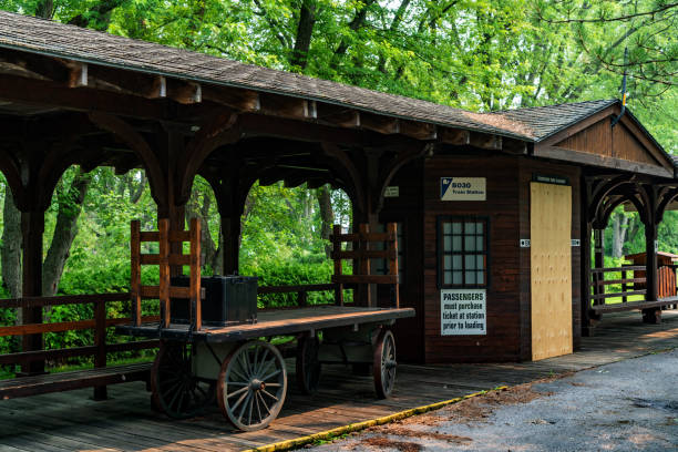 Otonabee River view park railway, Peterborough, Canada